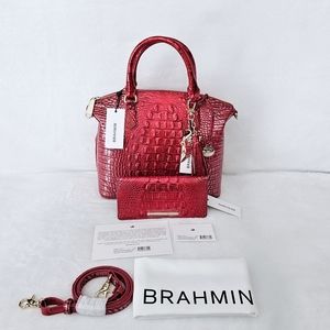 NWT Brahmin HEARTBREAKER Medium Duxbury, Ady Wallet & Croc Tassel